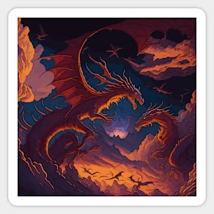 A Dazzling Display of Dragons Creating A Beautiful Tapestry of Colour In The Sky Sticker